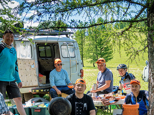 Mongolia Trekking cycling tour group - support team